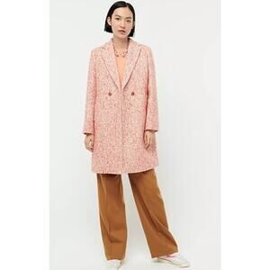 J Crew NALYA Tweed Daphne Coat Italian Wool Guava Pink